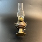 Vtg Ships Gimbal Brass Nautical Swivel Oil Lamp Burner Wall Mount W glass 10 