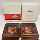 Set Of 6 Vintage Pimpernel Coasters Cork Backed Flemish Flowers Made In England