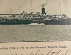 Ss Western States Steamer Steamship 1906 Antique Postcard Photo Michigan Ship