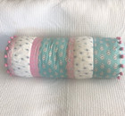 Pottery Barn Kids Bolster Body Pillow Pink Pom Poms Boho Floral Bed 30  X 10 