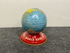 Vtg Globe Bank Tin Toy Coin Bank The Ohio Art Co  As You Save So You Prosper