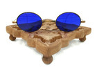 Antique Cobalt Blue Sunglasses Vtg Civil War Glasses Spectacles Rare