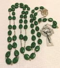 Vintage Saint Patrick Shamrock Clover Rosary Irish Ireland Celtic Cross
