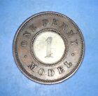 1844 Moore s Pattern Bi-metallic Model Penny Bronze   White Metal -  86881647     