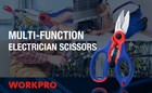 Workpro Stainless Electricians Scissors 6 4 Inch Serrated Blade W wire Stripper