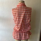 Ralph Lauren Polo Golf Vest Women Size Large Pink Plaid Gingham Water Repellent