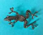 Silver Tone Textured Frog Brooch 2 25  Lapel Pin