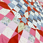 Handmade Spring Alaska Cotton Fabric Queen Size Patchwork Quilt Top topper