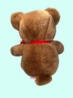Vintage Karitas Gund Teddy Bear Plush 16  Brown Red Bow Stuffed Animal Soft Toy