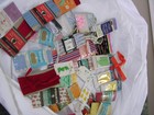  aq  Antique Mixed Lot Vintage Lace Trim Ribbon Edging Print Pattern Sewing Doll