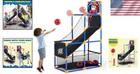 Arcade Basketball Game Set Kids Indoor Outdoor W 4 Balls  Hoop  Pump Easy Set Up