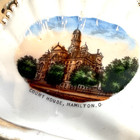 Vtg Antique Hamilton  Ohio Oh -  Court House - 1900s Souvenir China Pipe Ashtray
