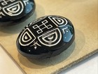 Antique Vintage Black Glass Buttons Set Of 6 0 72   