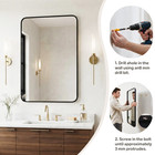 Black Metal Framed Vanity Mirror For Bathroom 24x32 Inch - Anti-rust Finish