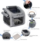 Expandable Dog Bike Basket Carrier Backpack Soft Pet Bag Grey Mesh Travel