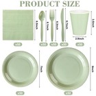 350 Pcs Bridal Shower Decorations Baby Shower Party Supplies Plates Cups Sage