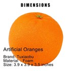 Artificial Plastic Faux Oranges Decorative Fake Fruit Models 6 Pack Set