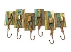 Nautical Wood   Rope Wall Hanging Towel Holder W  Hooks Beachy Bathroom-23 5   x13
