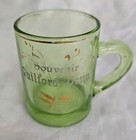 Guilford Connecticut Souvenir Glass Toothpick Match Holder Mug 2 25  1920s Rare