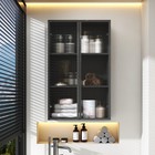 Wall Mounted Bathroom Kitchen Storage Cabinet With Glass Door
