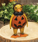 New Primitive Halloween Duck Figure Black Metal Warlock 6 5 tx4 wx2 5 Aged Salem