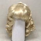 Mini World Charmaine Doll Wig Size 12 13 Pale Blonde Ringlets Bangs Ribbon