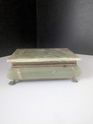 Vintage Green Onyx Marble Trinket Jewelry Box 