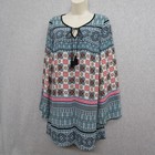 Speechless Womens Blue Top Shirt Size M Long Sleeve Pullover Loose Casual Ladies