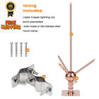 Lightning Rod copper Brass Rod Kit Detachable 1 7ft  Copper 