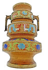 Beautiful Antique Japanese Taisho Era Champleve Bronze Urn