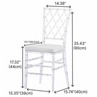 Foh Set Of 3 Clear Acrylic Chiavari Chairs With Cushions Full Assembly For Event