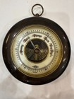 Gorgeous Vintage German Weather Wall Hanging Barometer 5 Inch Brass   Fine Wood