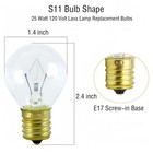 Lava Lamp Bulbs 25 Watt Replacement High Temp Resistance Heat S11 Bulb 6 Pack