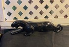 Vintage  Black Panther Mid Century Ceramic Art Deco Puma 12 5 X3 5 X3