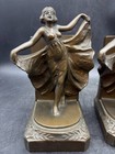 Antique 1920   s Loie Fuller Bronze Art Deco    serpentine Dance    Girls Bookends