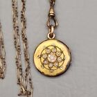 Antique Locket Watch Fob Chatelaine Slider 800 Silver Gold Filled Opal Seed Bead