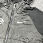 Nike 3brand Jacket Boys Small Gray Black Full Zip Hooded Fleece Overlay Panels