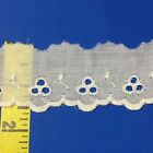 Eyelet Lace Trim Edging Vintage Embroidered Lace Trim  1-1 2  White 10 Yds  W358