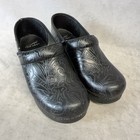 Dansko Professional Shoes Womens Size 7 5 38 Black Leather Clogs Slip Resistant