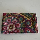 Vera Bradley Floral Multicolor black Fold Wallet W  Logo Accent For Women