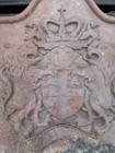 Antique 19th Century European Cast Iron Coat Of Arms Lion Plaque Large 22    X 18   