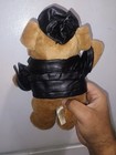 Vintage Dan Dee Bulldog W black Leather Jacket Hat Plush Stuffed Animal 11  