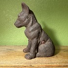 Vintage Rustic Cast Iron Dog Coin Bank 6 5 X 4 5 Inches Unmarked