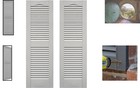 Elegant 12x55 Cathedral Top Vinyl Open Louver Shutters - Paintable   Lightweight