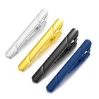 4pcs Mens Stainless Steel Tie Clip Necktie Bar Clasp Clamp Pin Gold Black Blue