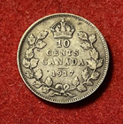 Canada 10 Cents 1917 Silver Coin Km 23 T6982a