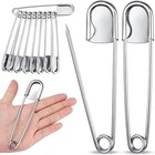 10 Pcs Large Safety Pins 5 Inch Jumbo Stainless Steel Safety Pins Heavy Duty    
