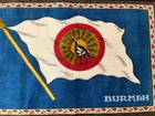 Vintage Burmah Flag Cigarette Tobacco Large Flannel Felt Blanket 8 1 2  C 1910