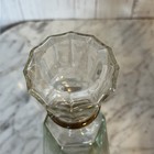 Vintage Clear Glass Decanter Hexagon Mcm Empty Liquor Bottle Cork Glass Stopper