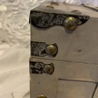 Small Wooden Gray Distressed Treasure Box Chest Trunk Storage Rustic Decor